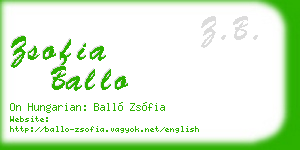 zsofia ballo business card