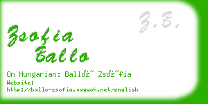 zsofia ballo business card